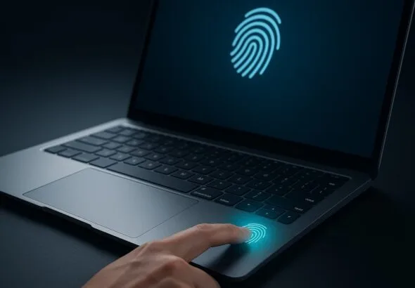 Best budget fingerprint laptops 2025 sleek modern laptop with fingerprint sensor glowing