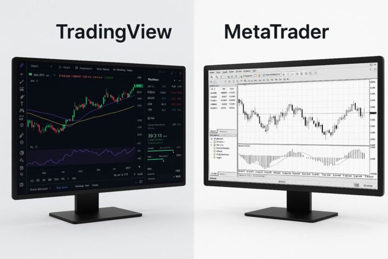 TradingView vs MetaTrader comparison chart showing interface differences
