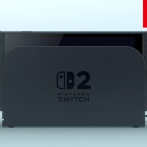 Nintendo Switch 2 next-gen hybrid gaming console in handheld mode with detachable Joy-Con controllers, showcasing its OLED screen playing The Legend of Zelda