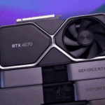 NVIDIA GeForce RTX 4070 graphics card with single fan design on a reflective surface
